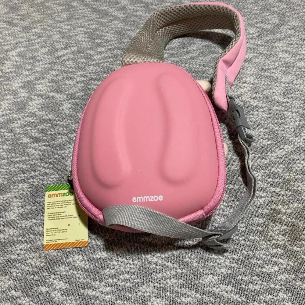 Pink owl Emmzoe crossbody sling bag. SKU-A879#kids‎
